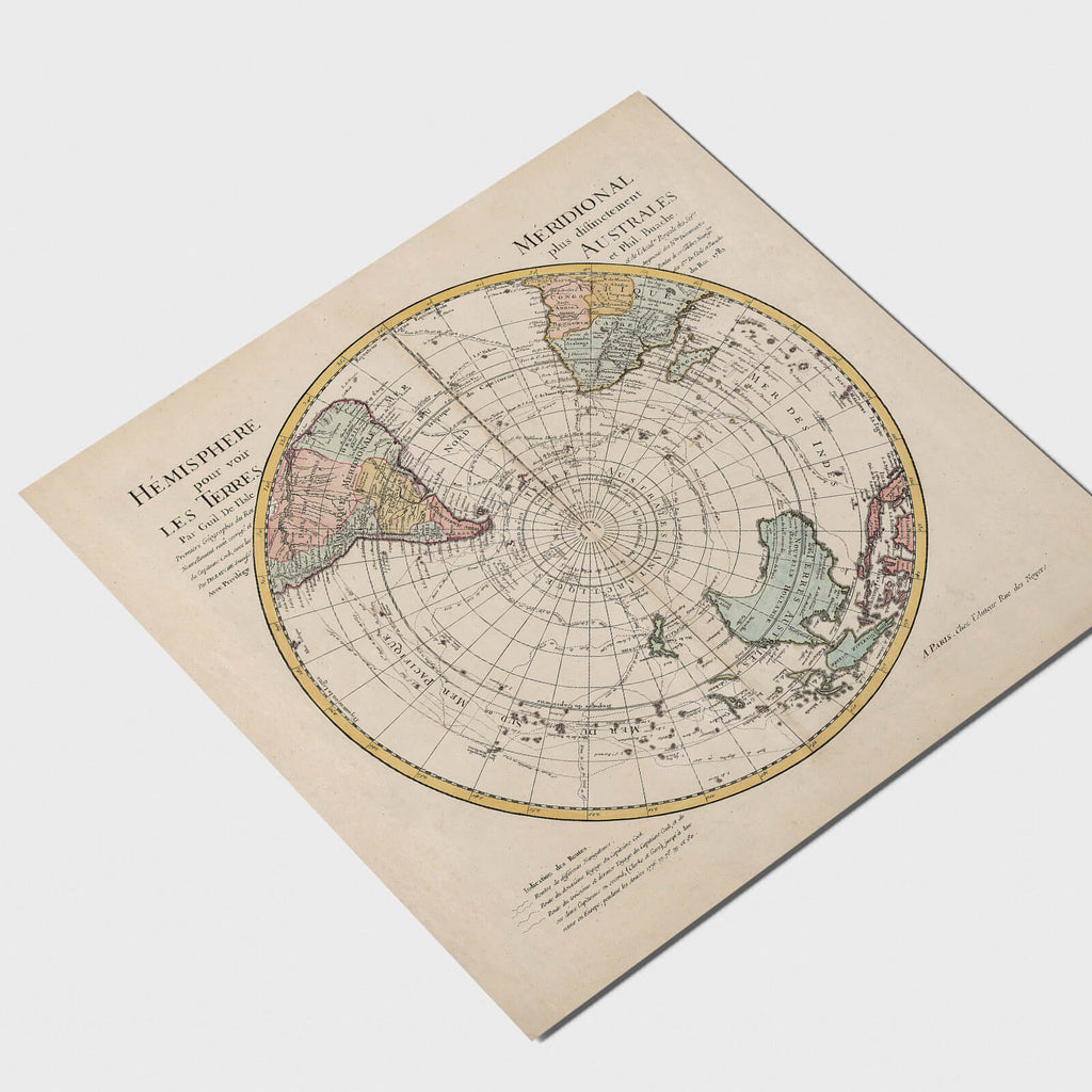 Affiche vintage Hémisphère méridional 1782 - Cartopolo