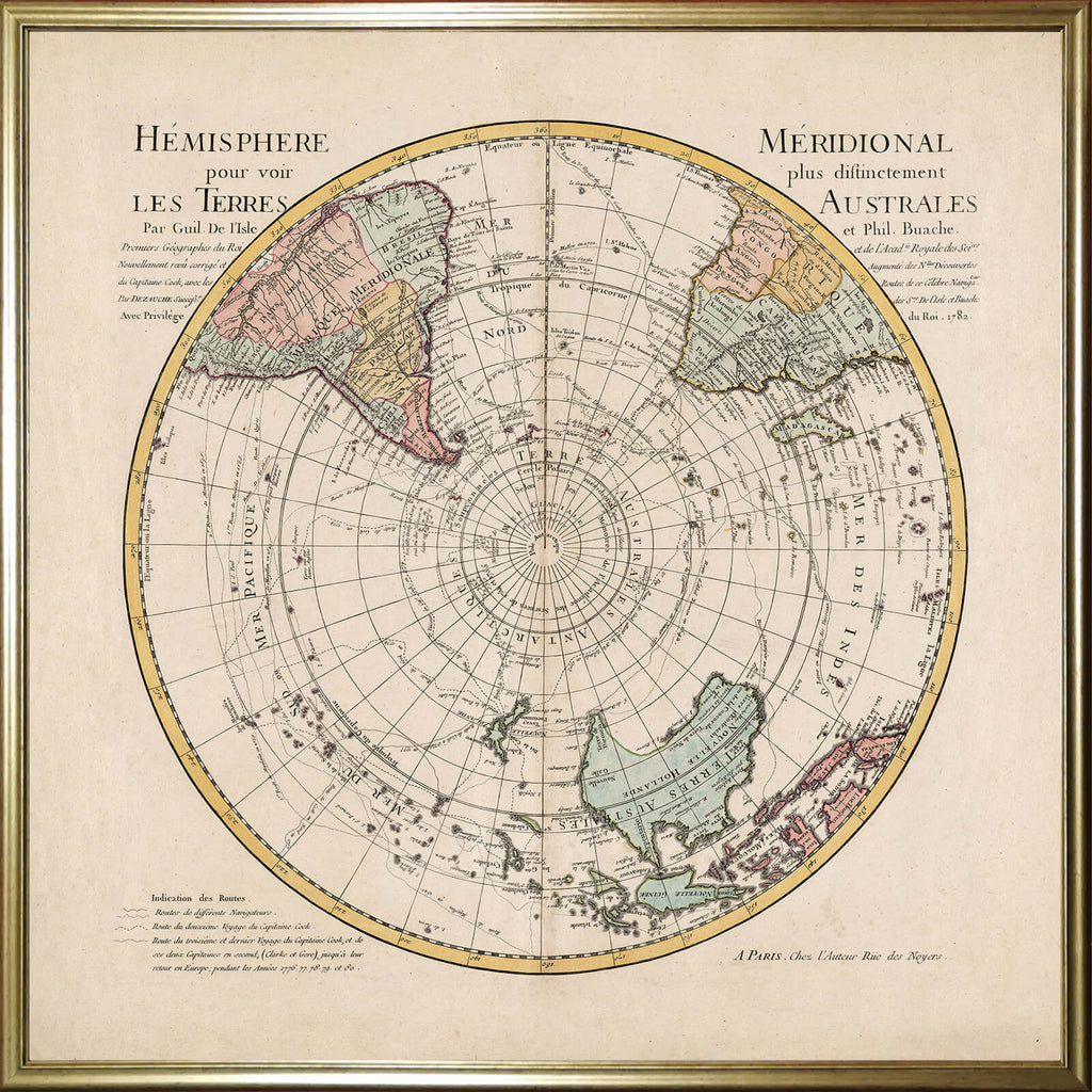 Affiche vintage Hémisphère méridional 1782 - Cartopolo