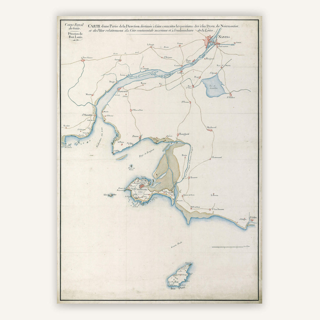Affiche vintage Ile d'Yeu et Noirmoutier (Pays de la Loire) 1780 - Cartopolo