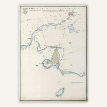 Affiche vintage Ile d'Yeu et Noirmoutier (Pays de la Loire) 1780 - Cartopolo