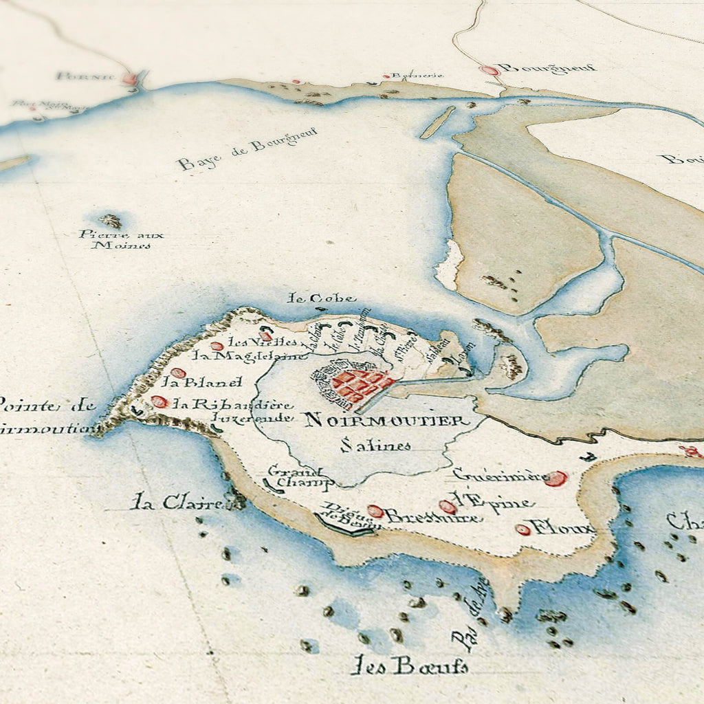 Affiche vintage Ile d'Yeu et Noirmoutier (Pays de la Loire) 1780 - Cartopolo