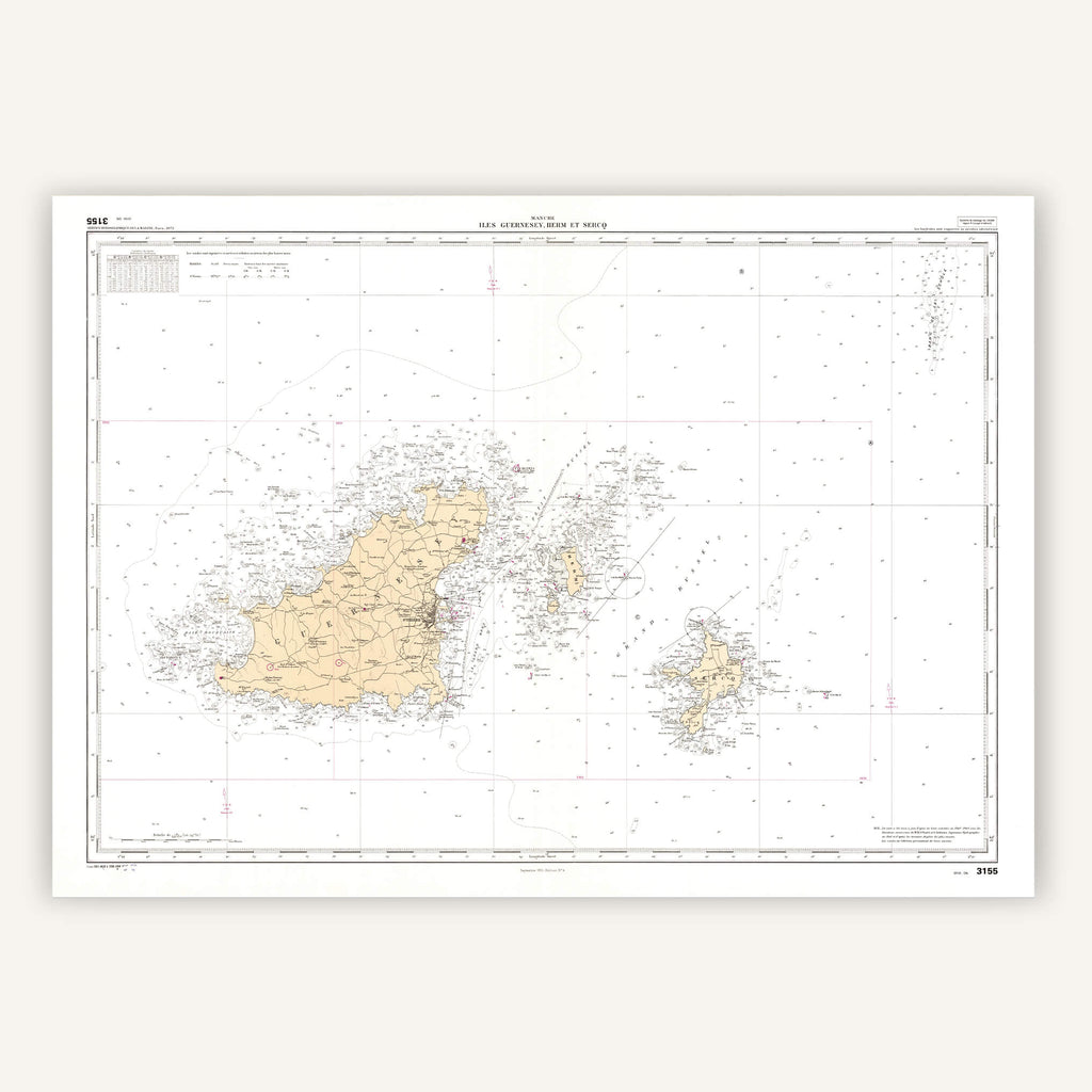 Affiche vintage La Manche - Iles de Guernesey, Herm et Sercq 1951 - Cartopolo