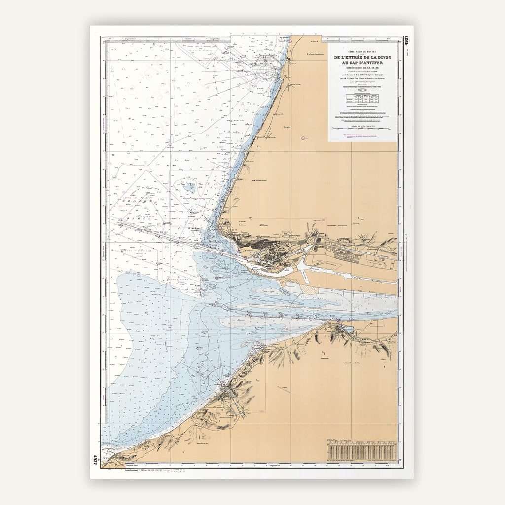 Affiche vintage Le Havre - Embouchure de la Seine 1956 - Cartopolo