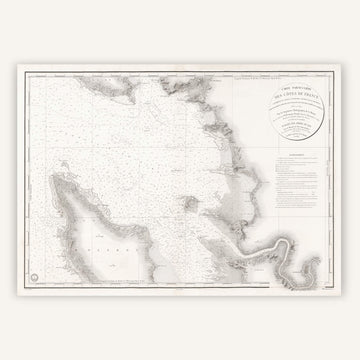 Affiche vintage Pertuis d'Antioche - Entrée Charente 1820 - Cartopolo
