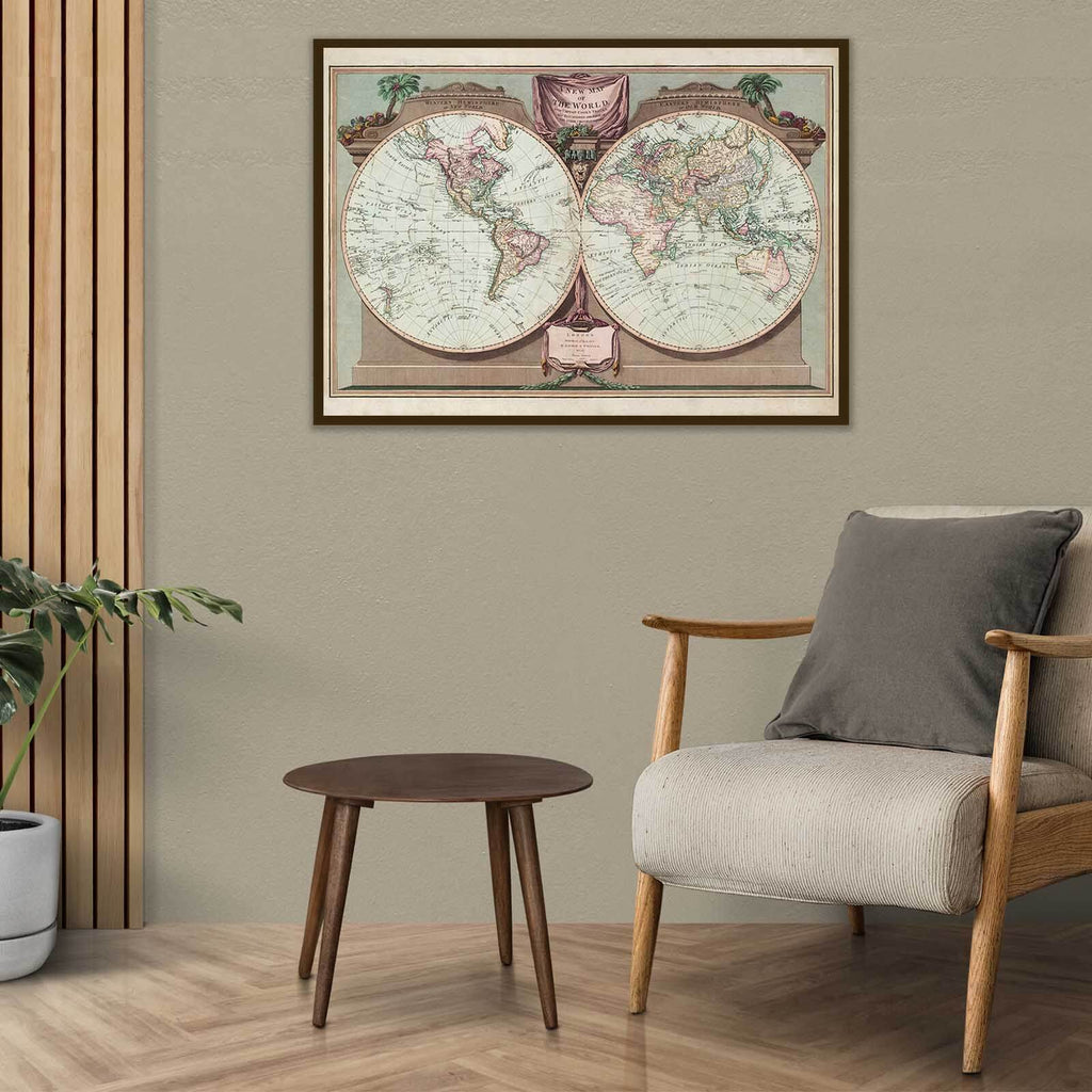 Affiche vintage Planisphère 1808 - Cartopolo