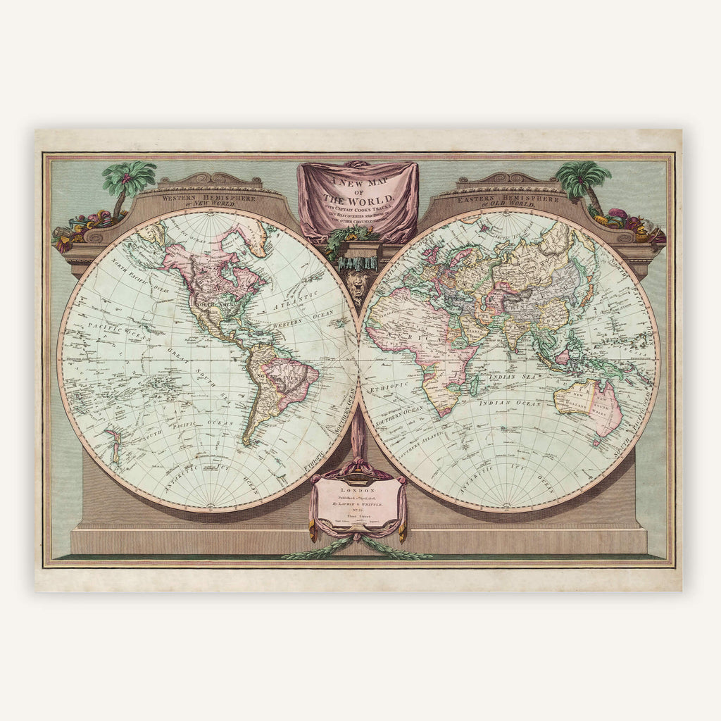 Affiche vintage Planisphère 1808 - Cartopolo