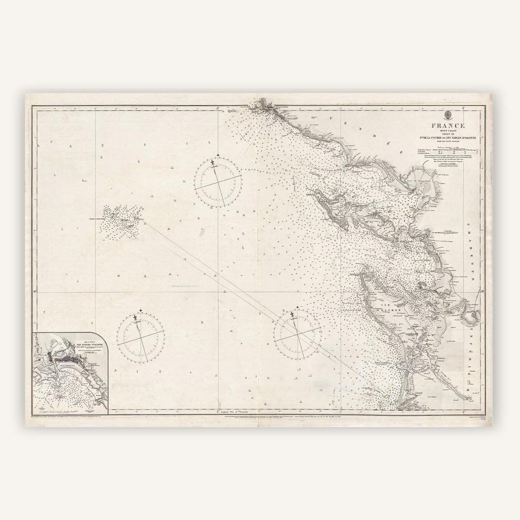 Affiche vintage Pointe de la Coubre aux Sables d'Olonne 1859 - Cartopolo