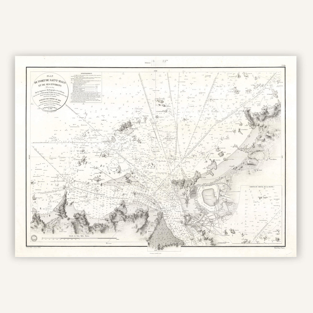 Affiche vintage Port de Saint-Malo et ses environs (Bretagne) 1836 - Cartopolo