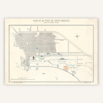 Affiche vintage Saint-Nazaire 1860 - Cartopolo