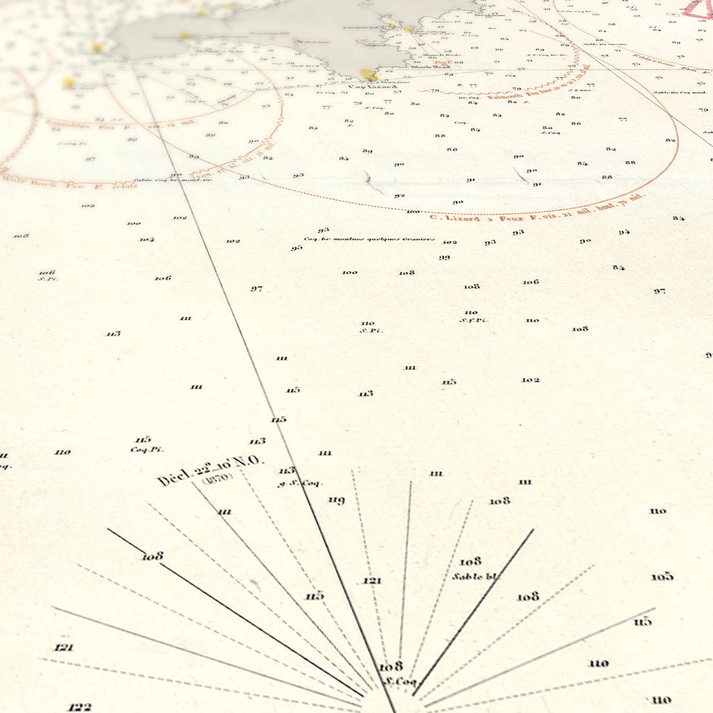 Affiche vintage Sondes de La Manche 1841 - Cartopolo